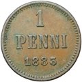 Монета 1 пенни 1883 Русская Финляндия