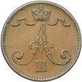 Монета 1 пенни 1883 Русская Финляндия