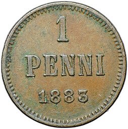 фото для Монета 1 пенни 1883 Русская Финляндия Аверс