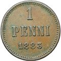 Монета 1 пенни 1883 Русская Финляндия
