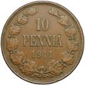 Монета 10 пенни 1911 Русская Финляндия