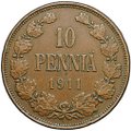 Монета 10 пенни 1911 Русская Финляндия
