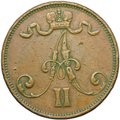 Монета 5 пенни 1873 Русская Финляндия