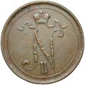 Монета 10 пенни 1908 Русская Финляндия