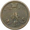 Монета 1 пенни 1874 Русская Финляндия