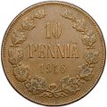 Монета 10 пенни 1916 Русская Финляндия