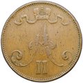 Монета 5 пенни 1872 Русская Финляндия
