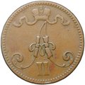 Монета 5 пенни 1865 Русская Финляндия