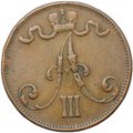 Монета 5 пенни 1889 Русская Финляндия