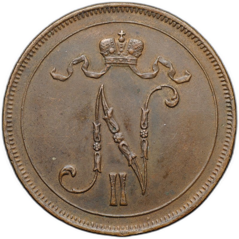 Монета 10 пенни 1916 Русская Финляндия
