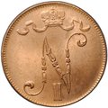 Монета 5 пенни 1915 Русская Финляндия