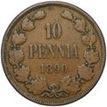 Монета 10 пенни 1890 Русская Финляндия 