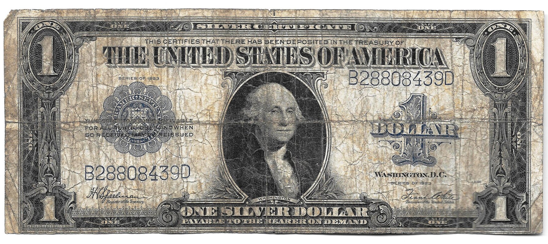 Банкнота 1 доллар 1923 Серебряный сертификат США 