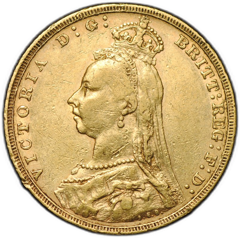 Монета 1 соверен (фунт) 1892 M Мельбурн Австралия Великобритания