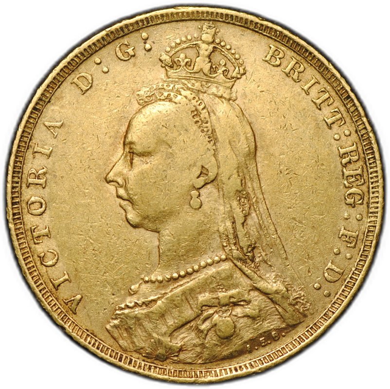 Монета 1 соверен (фунт) 1892 Великобритания