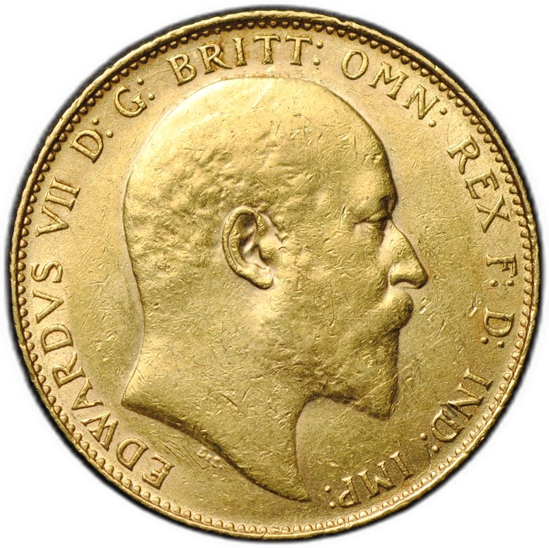 Монета 1 соверен (фунт) 1909 Великобритания