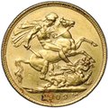 Монета 1 соверен (фунт) 1909 Великобритания