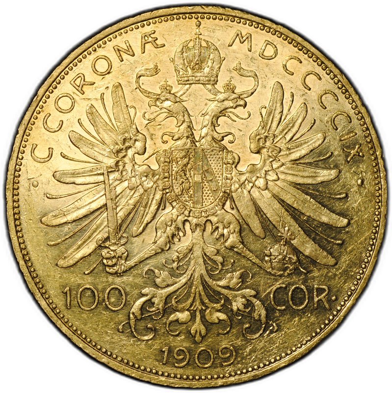 Монета 100 крон 1909 Австрия
