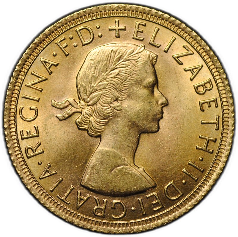 Монета 1 соверен (фунт) 1965 Великобритания