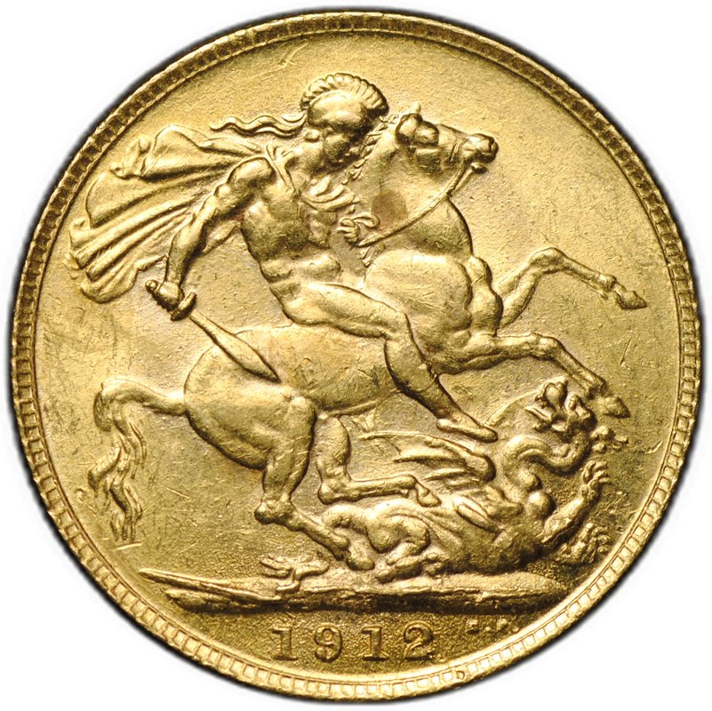 Монета 1 соверен (фунт) 1912 Великобритания