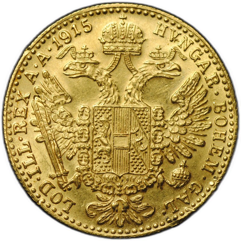 Монета 1 дукат 1915 рестрайк Австро-Венгрия