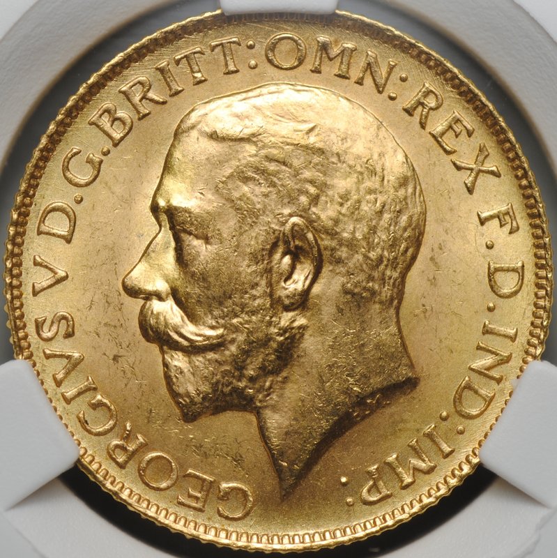 Монета 1 соверен (фунт) 1925 Великобритания слаб CPRC MS 63