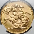 Монета 1 соверен (фунт) 1925 Великобритания слаб CPRC MS 63