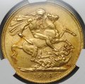 Монета 1 соверен (фунт) 1918 I Бомбей Индия Великобритания слаб CPRC MS 62