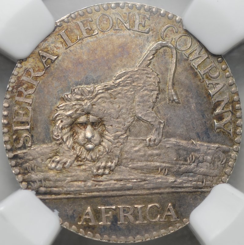Монета 10 центов 1796 серебро Сьерра-Леоне слаб NGC MS 63