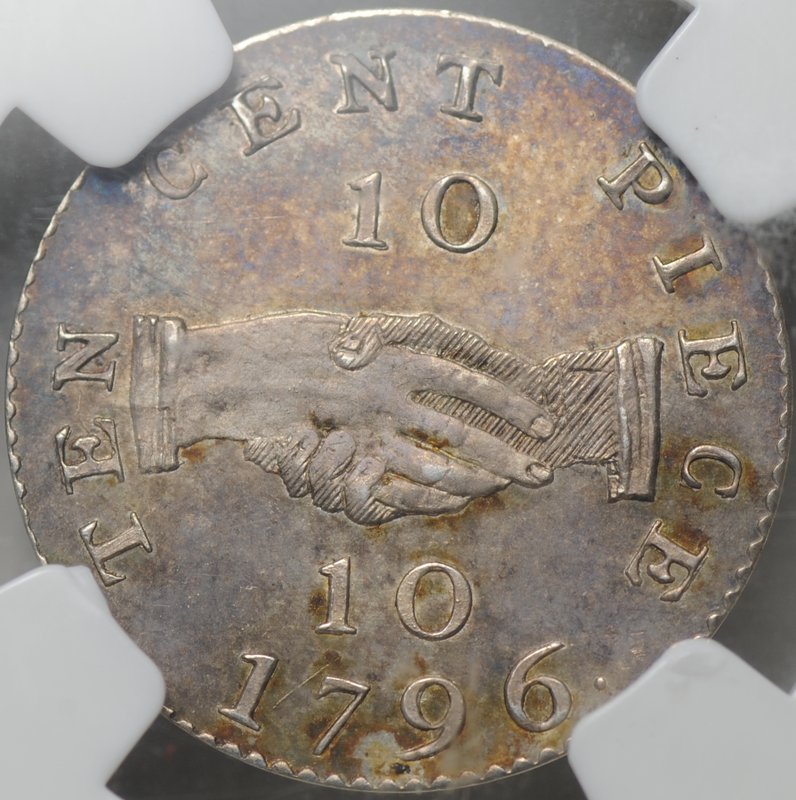 Монета 10 центов 1796 серебро Сьерра-Леоне слаб NGC MS 63