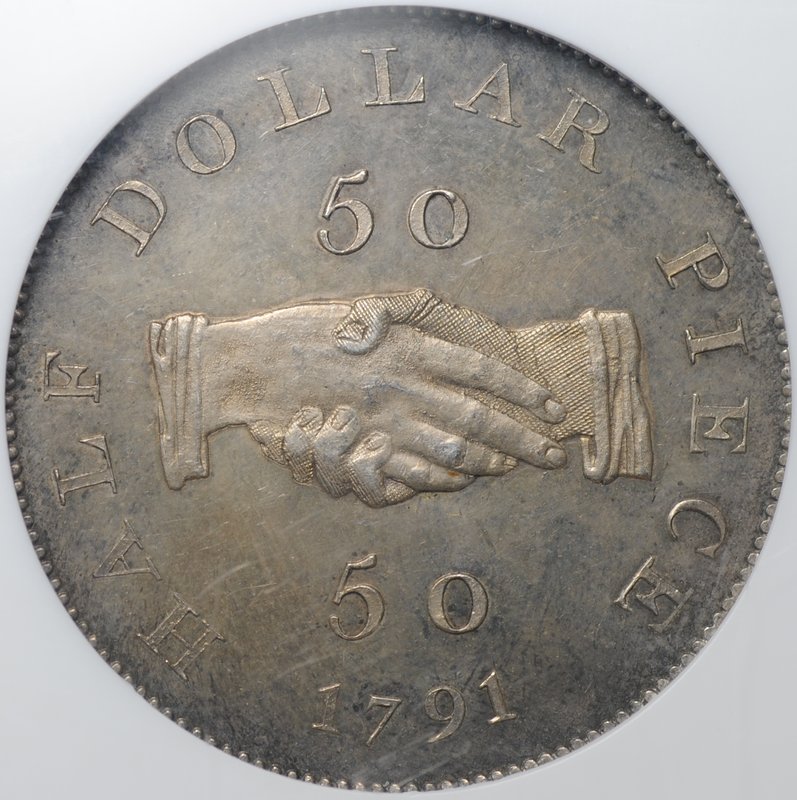 Монета 50 центов 1791 серебро Сьерра-Леоне слаб NGC MS 61
