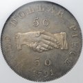 Монета 50 центов 1791 серебро Сьерра-Леоне слаб NGC MS 61