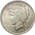 Монета 1 доллар 1922 Мирный Филадельфия США