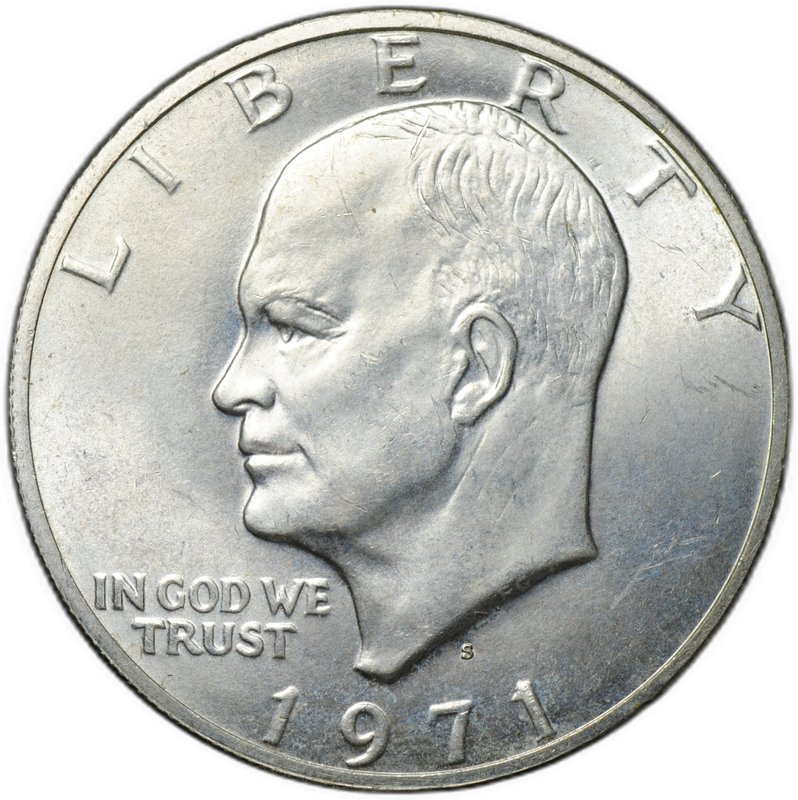 Монета 1 доллар 1971 S Эйзенхауэр серебро США