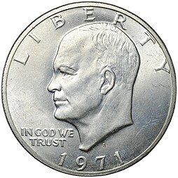 фото для Монета 1 доллар 1971 S Эйзенхауэр серебро США Аверс