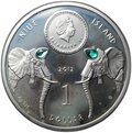 Монета 1 доллар 2012 Ганнибал Барка Великие полководцы Ниуэ
