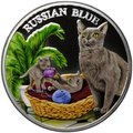 Монета 500 франков 2011 Кошки - Русская голубая Руанда