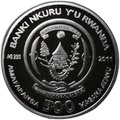 Монета 500 франков 2011 Кошки - Русская голубая Руанда