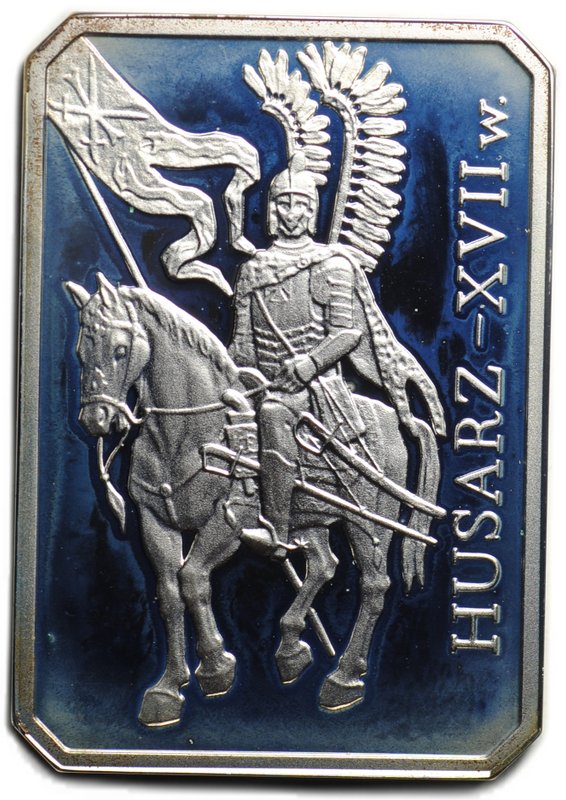 Монета 10 злотых 2009 История польской кавалерии - Гусар Крылатый рыцарь XVII века Польша