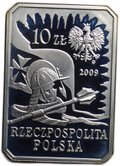 Монета 10 злотых 2009 История польской кавалерии - Гусар Крылатый рыцарь XVII века Польша