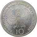 Монета 10 марок 1972 F Олимпиада Мюнхен Факел Германия ФРГ