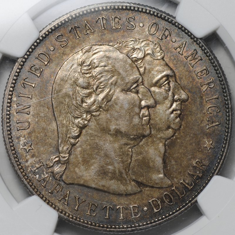 Монета 1 доллар 1900 Возведение памятника Лафайет США слаб NGC MS 61