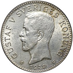 фото для Монета 2 кроны 1939 Швеция Аверс