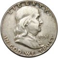 Монета 50 центов (1/2 доллара) 1951 Франклин США