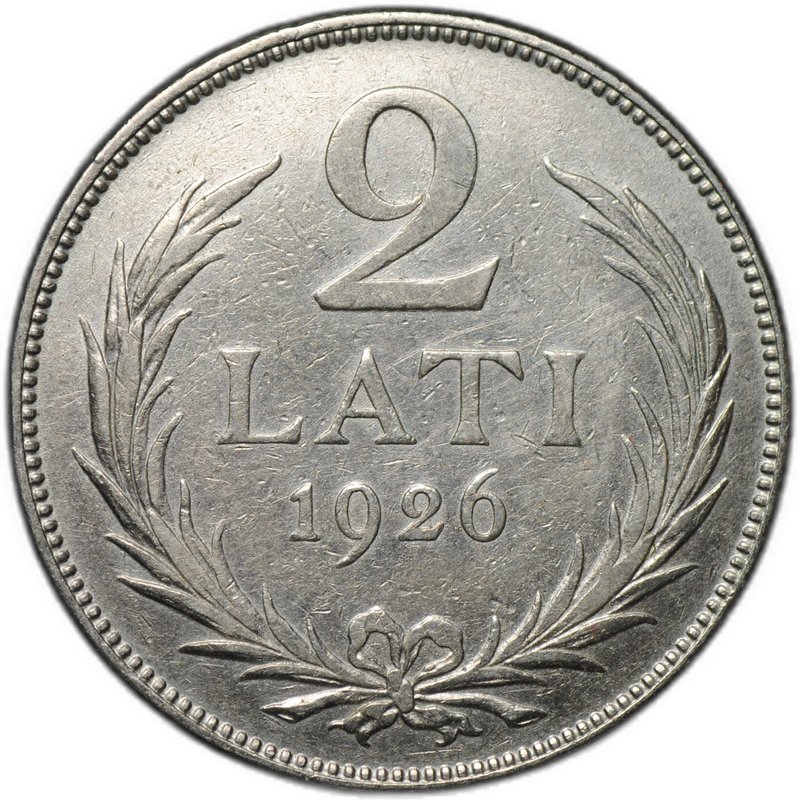 Монета 2 лата 1926 Латвия