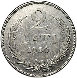 фото для Монета 2 лата 1926 Латвия Аверс