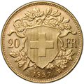 Монета 20 франков 1927 Швейцария