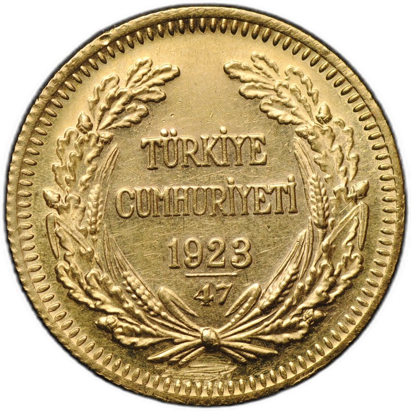 Монета 100 курушей 1923 / 47 (1970) Турция