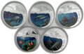 Набор 500 франков 2010 Морская фауна: Черепаха, Афалина, Крылатка, Акула, Рыба-клоун Руанда 5 монет