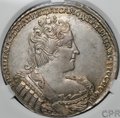 Монета 1 рубль 1733 слаб CPRC AU 55
